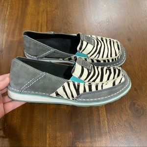 Ariat Cruiser Zebra Hair Suede Flats Slip On Shoe Size 7.5